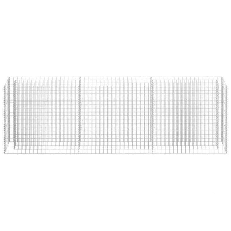 Podwyższona donica gabionowa, galwanizowana stal, 270x30x90 cm