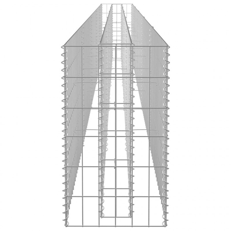 Podwyższona donica gabionowa, galwanizowana stal, 450x30x60 cm