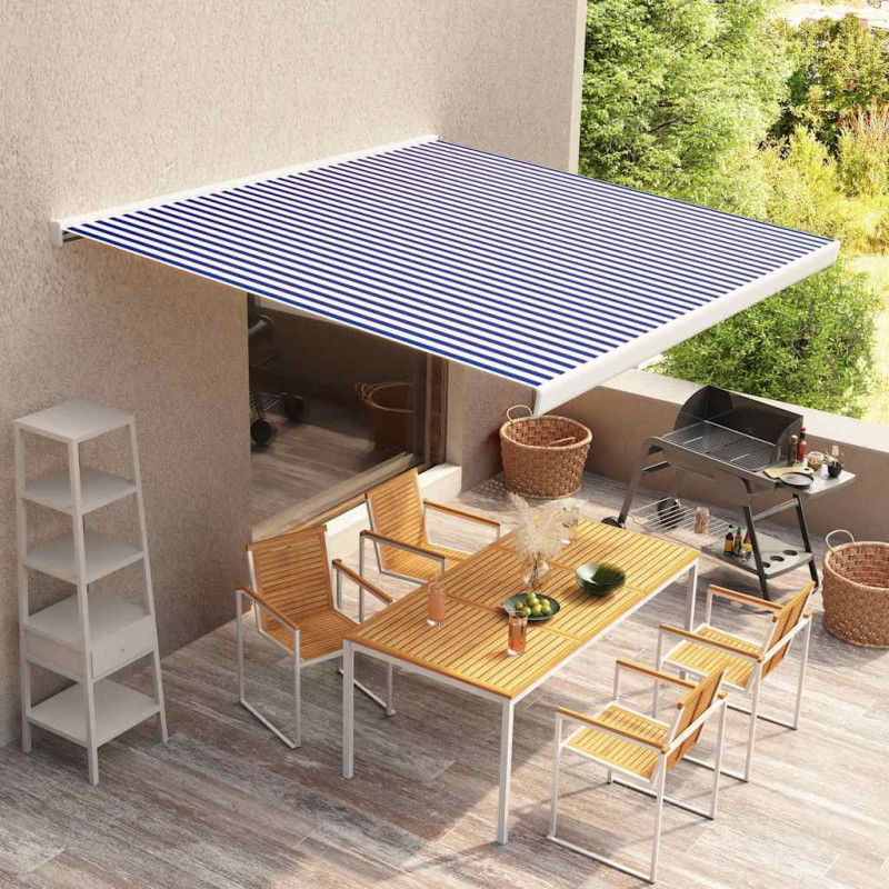 Tkanina do markizy, niebiesko-biała, 500 x 300 cm