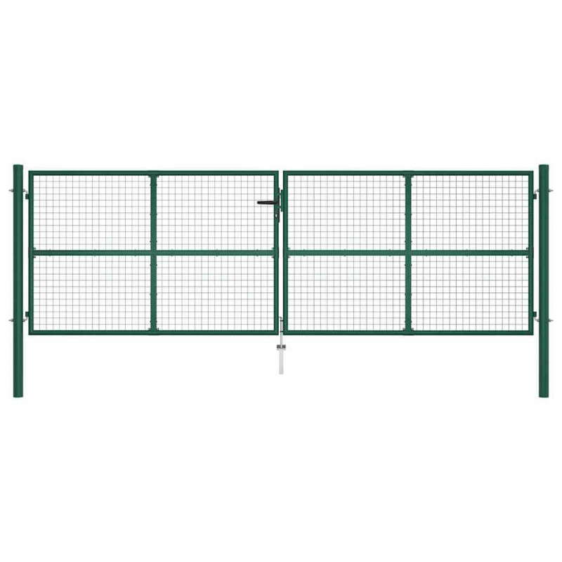 Brama ogrodowa siatkowa stalowa 400x125 cm zielona