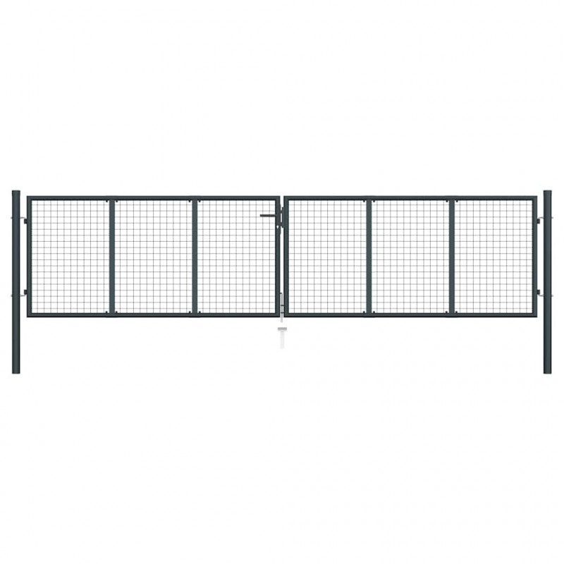 Brama ogrodowa z siatki ocynkowanej, stal 400x100 cm, szara