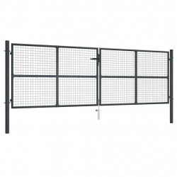 Brama ogrodowa z siatki ocynkowanej, stal 400x125 cm, szara