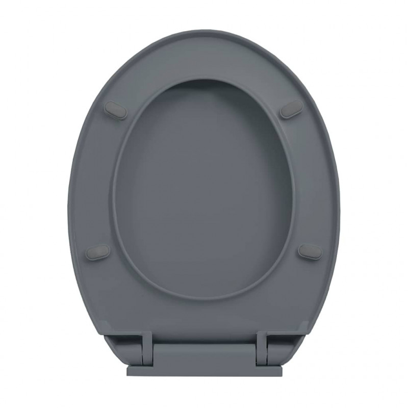 Cicha i szybko odpinana deska sedesowa, szara, owalna