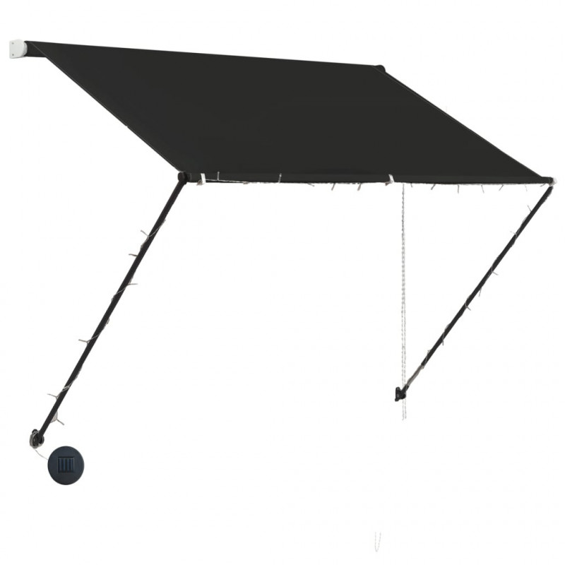 Markiza zwijana z LED, 100 x 150 cm, antracytowa