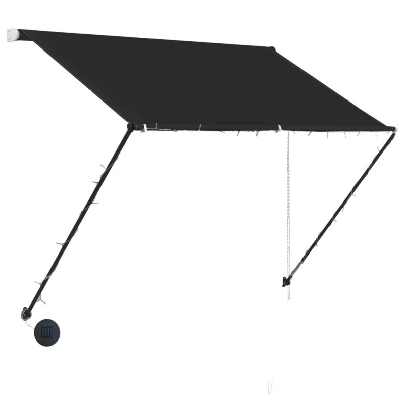 Markiza zwijana z LED, 200 x 150 cm, antracytowa