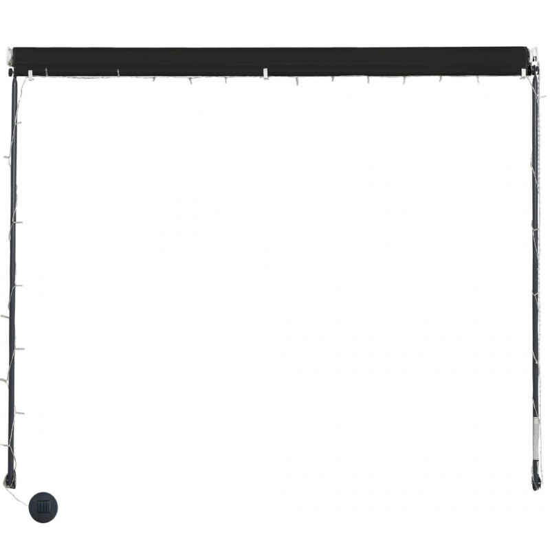 Markiza zwijana z LED, 200 x 150 cm, antracytowa