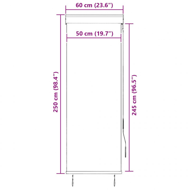 Roleta zewnętrzna, 60x250 cm, kremowa