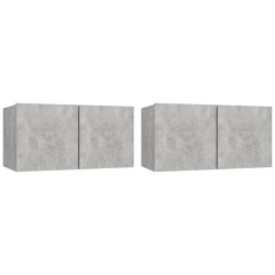 Szafki wiszące pod TV 2 szt., szarość betonu, 60x30x30 cm