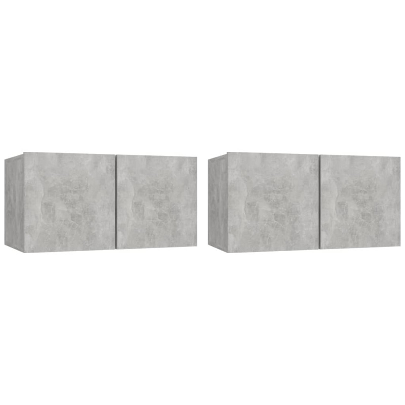 Szafki wiszące pod TV 2 szt., szarość betonu, 60x30x30 cm