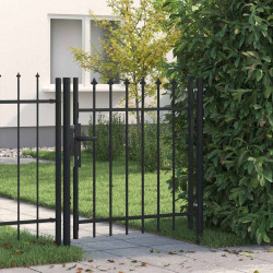 Brama ogrodzeniowa Boxtel pojedyncza z kolcami, stalowa, 1x1 m, czarna