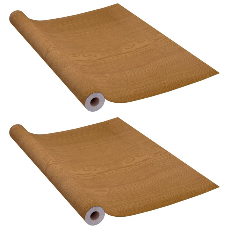 Okleina samoprzylepna na drzwi 2 szt., jasny dąb 210x90 cm, PVC