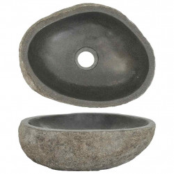 Umywalka z kamienia rzecznego, owalna, (29-38)x(24-31) cm