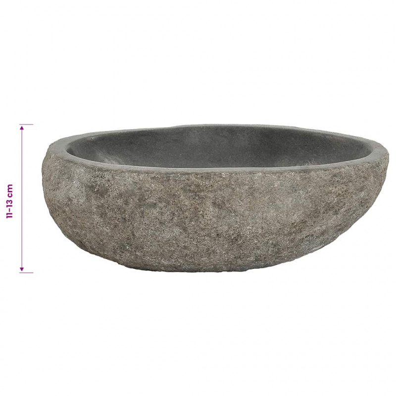 Umywalka z kamienia rzecznego, owalna, (29-38)x(24-31) cm