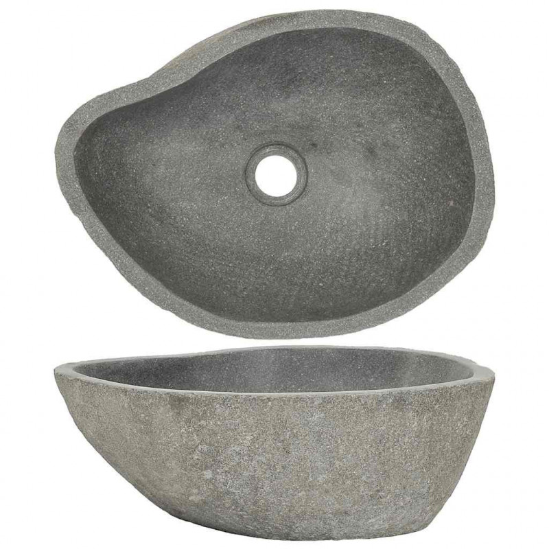 Umywalka z kamienia rzecznego, owalna, (37-46)x(29-36) cm