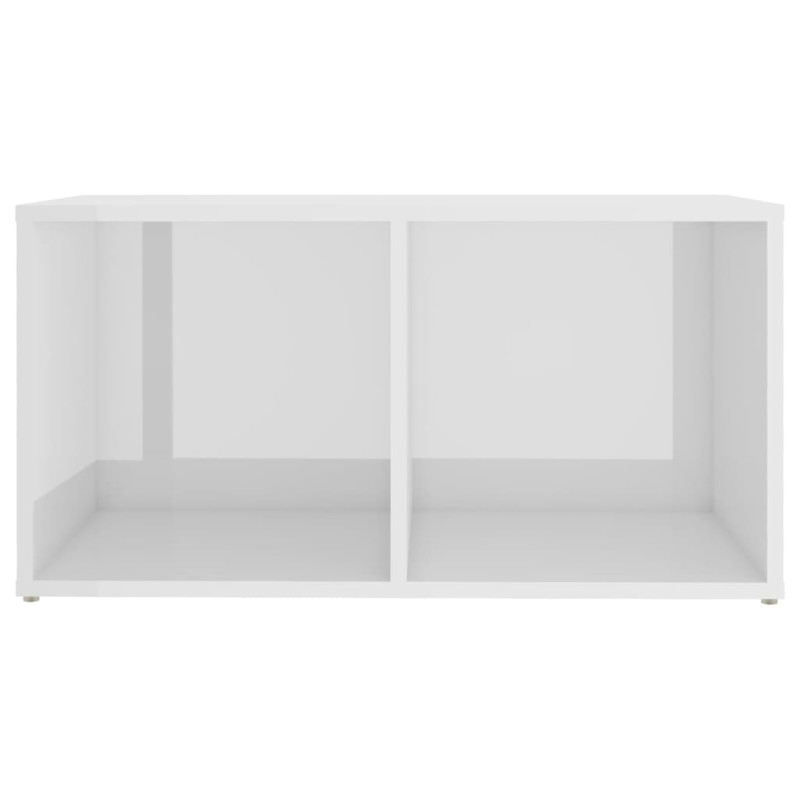 Szafka pod TV, wysoki połysk, biała, 72x35x36,5 cm