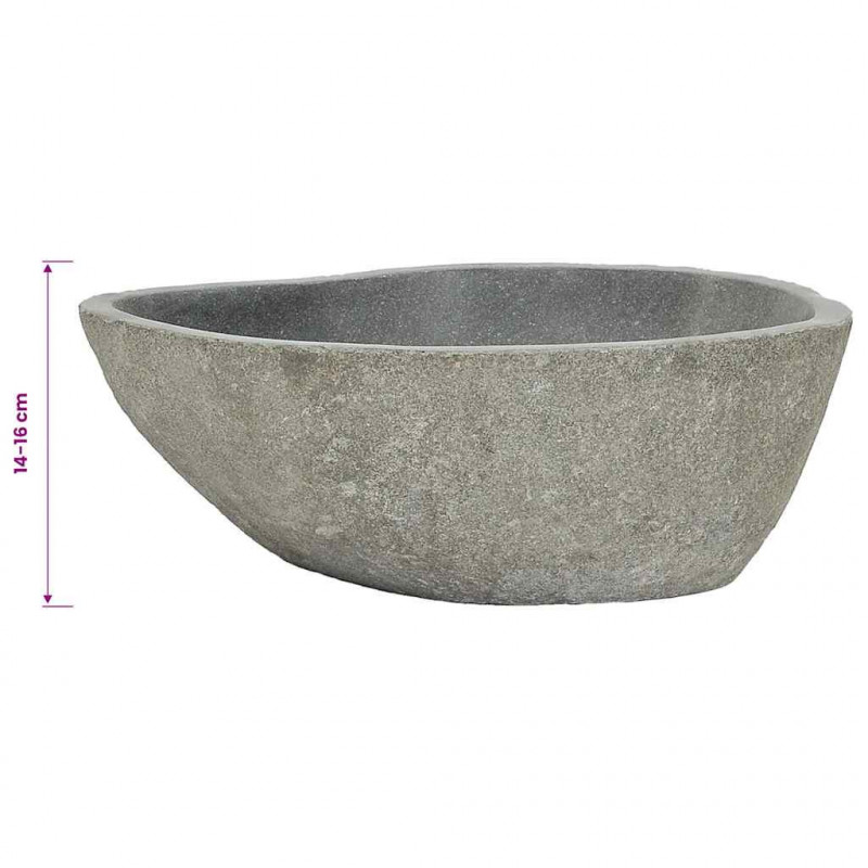 Umywalka z kamienia rzecznego, owalna, (37-46)x(29-36) cm