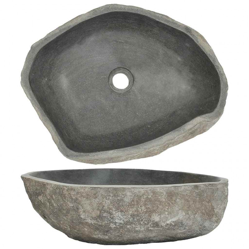 Umywalka z kamienia rzecznego, owalna, (45-53)x(34-41) cm