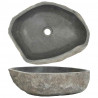 Umywalka z kamienia rzecznego, owalna, (45-53)x(34-41) cm
