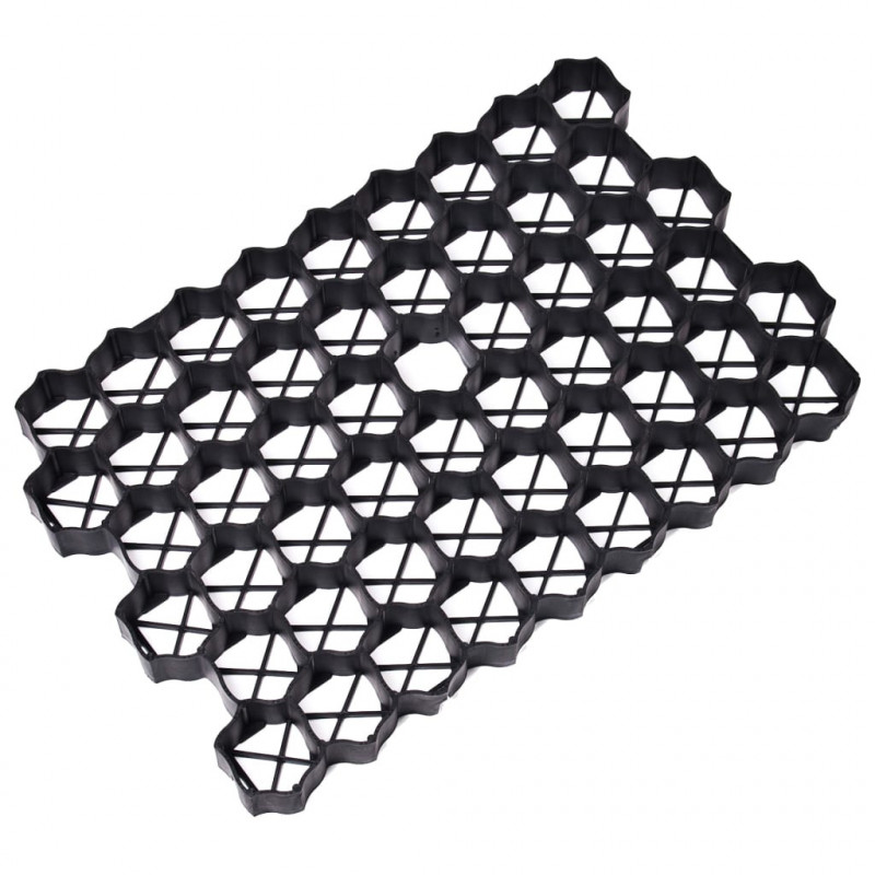 Kratki trawnikowe, 16 szt., czarne, 60x40x3 cm, plastik