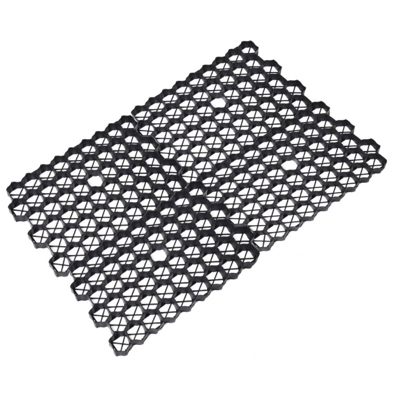 Kratki trawnikowe, 16 szt., czarne, 60x40x3 cm, plastik