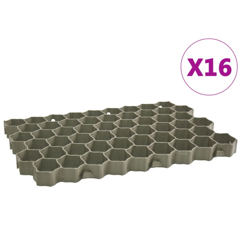 Kratki trawnikowe, 16 szt., zielone, 60x40x3 cm, plastik