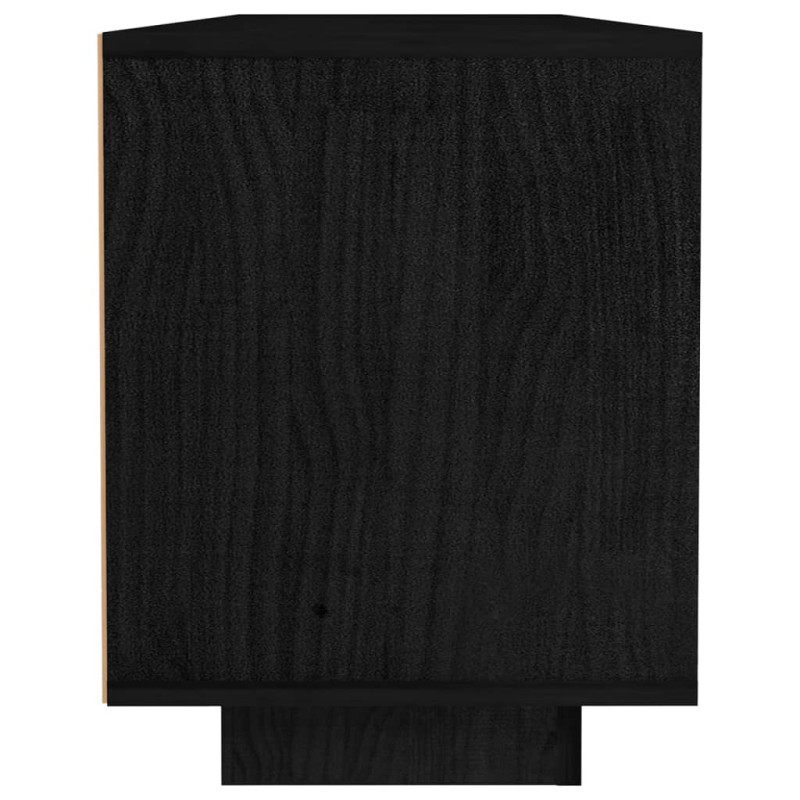 Szafka pod telewizor, czarna, 110x30x40 cm, drewno sosnowe