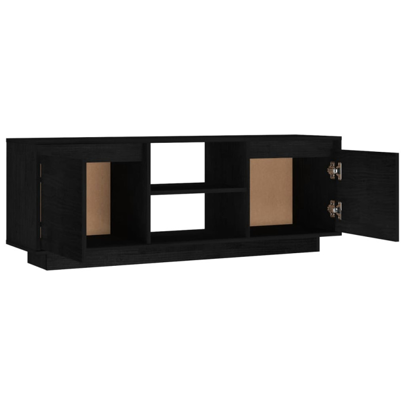 Szafka pod telewizor, czarna, 110x30x40 cm, drewno sosnowe