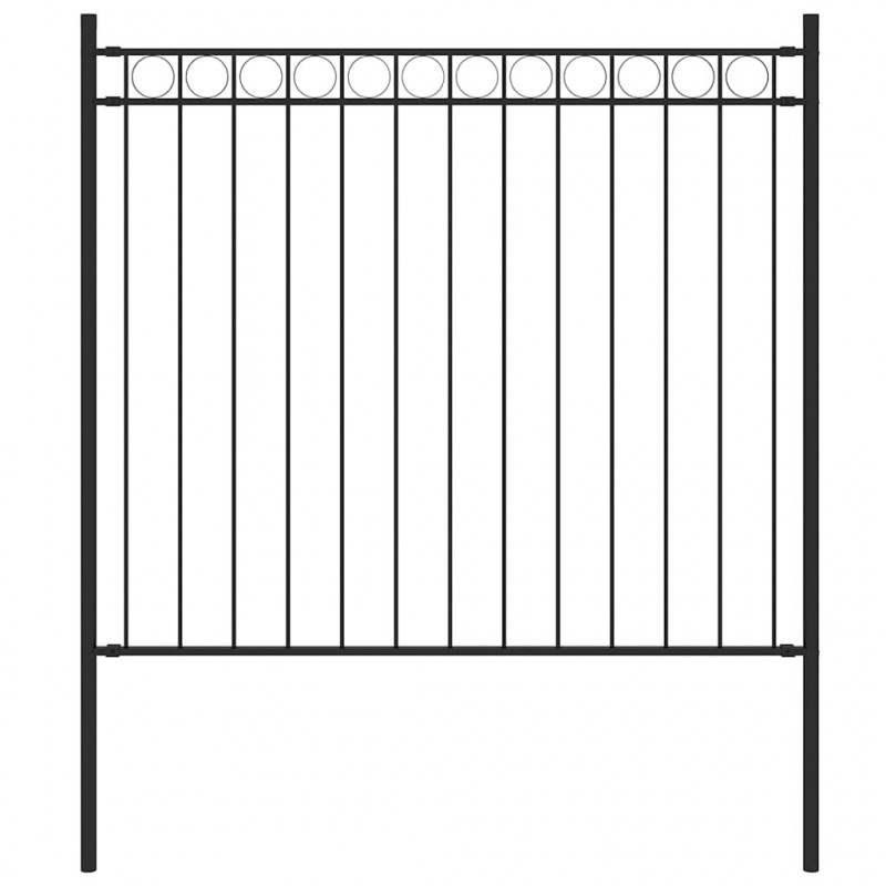 Ogrodzenie ogrodowe Assen stalowe 1,7x0,8 m czarne