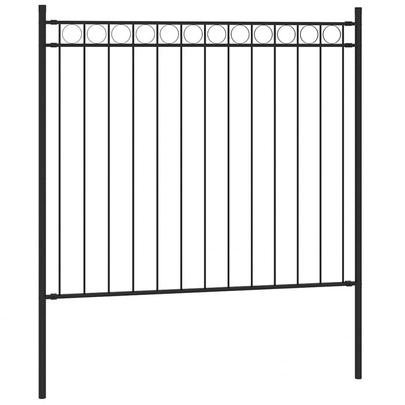 Ogrodzenie ogrodowe Assen stalowe 1,7x0,8 m czarne