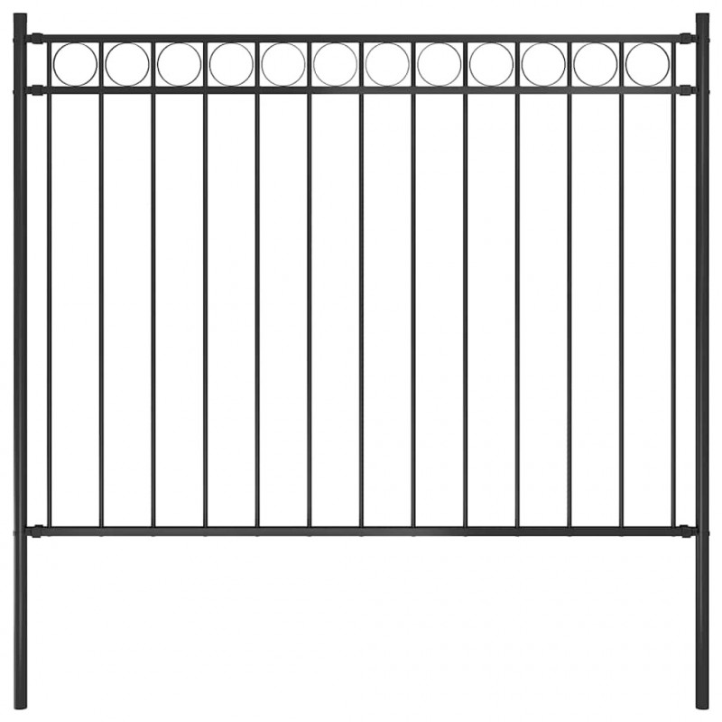 Ogrodzenie ogrodowe Assen stalowe 1,7x1 m czarne