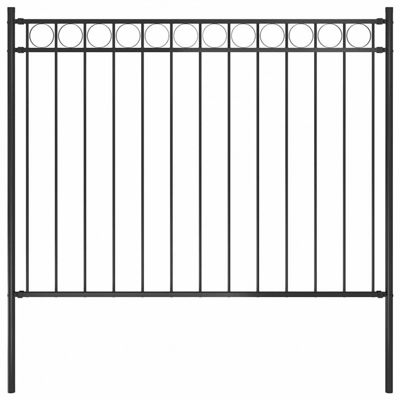 Ogrodzenie ogrodowe Assen stalowe 1,7x1,2 m czarne
