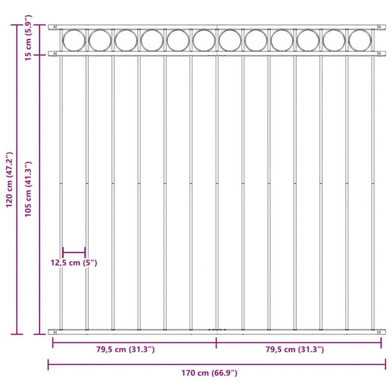 Panel ogrodzeniowy Assen stalowy 1,7x1,2 m czarny