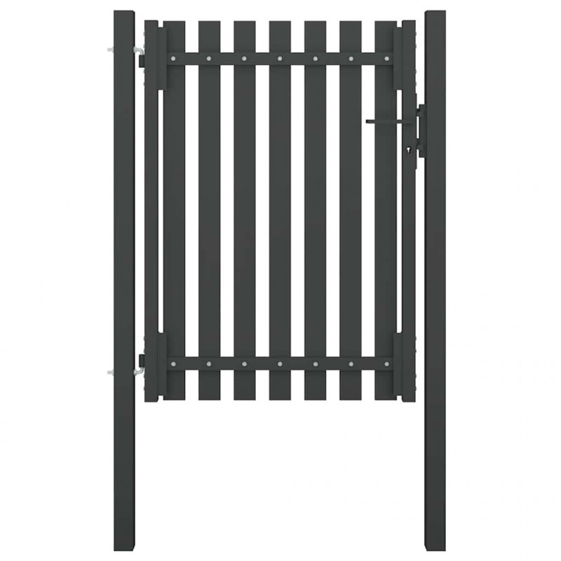 Brama ogrodowa stalowa 100x125 cm antracytowa