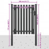 Brama ogrodowa stalowa 100x125 cm antracytowa