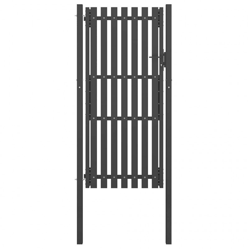 Brama ogrodowa stalowa 100x200 cm antracytowa