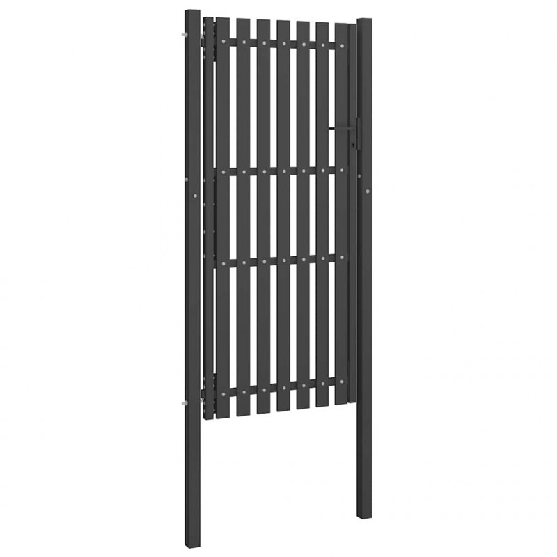 Brama ogrodowa stalowa 100x200 cm antracytowa