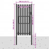 Brama ogrodowa stalowa 100x200 cm antracytowa