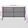 Brama ogrodowa stalowa 400x175 cm antracytowa
