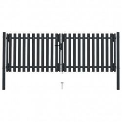 Brama ogrodzeniowa Double Door Fence Fur Steel 300x75 cm Antracyt