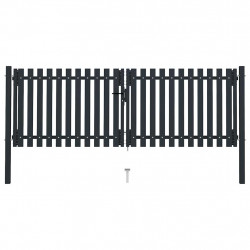 Brama ogrodzeniowa Double Door Fence Fur Steel 300x100 cm Antracyt