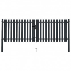 Brama ogrodzeniowa Double Door Fence Fur Steel 300x125 cm Antracyt