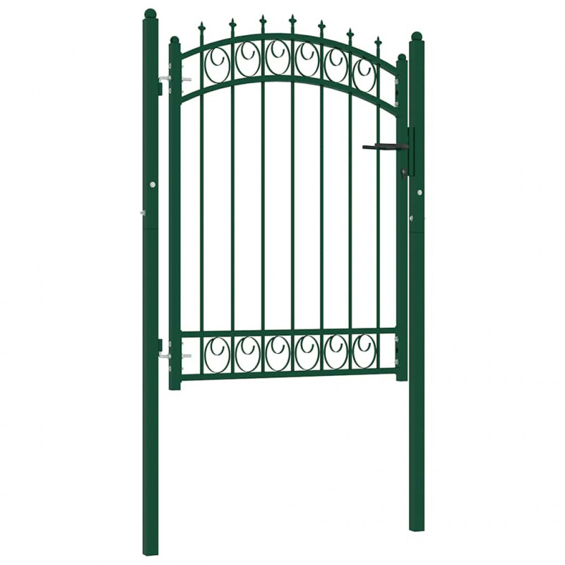 Brama ogrodzeniowa Emmen z kolcami stalowa 103x109,5 cm zielona