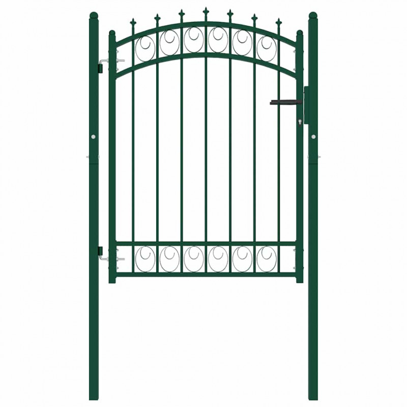 Brama ogrodzeniowa Emmen z kolcami stalowa 103x109,5 cm zielona