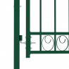 Brama ogrodzeniowa Emmen z kolcami stalowa 103x109,5 cm zielona