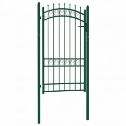 Brama ogrodzeniowa Emmen z kolcami stalowa 103x134,5 cm zielona