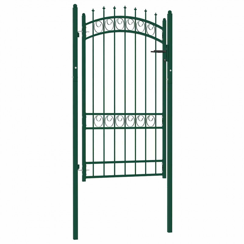 Brama ogrodzeniowa Emmen z kolcami stalowa 103x134,5 cm zielona