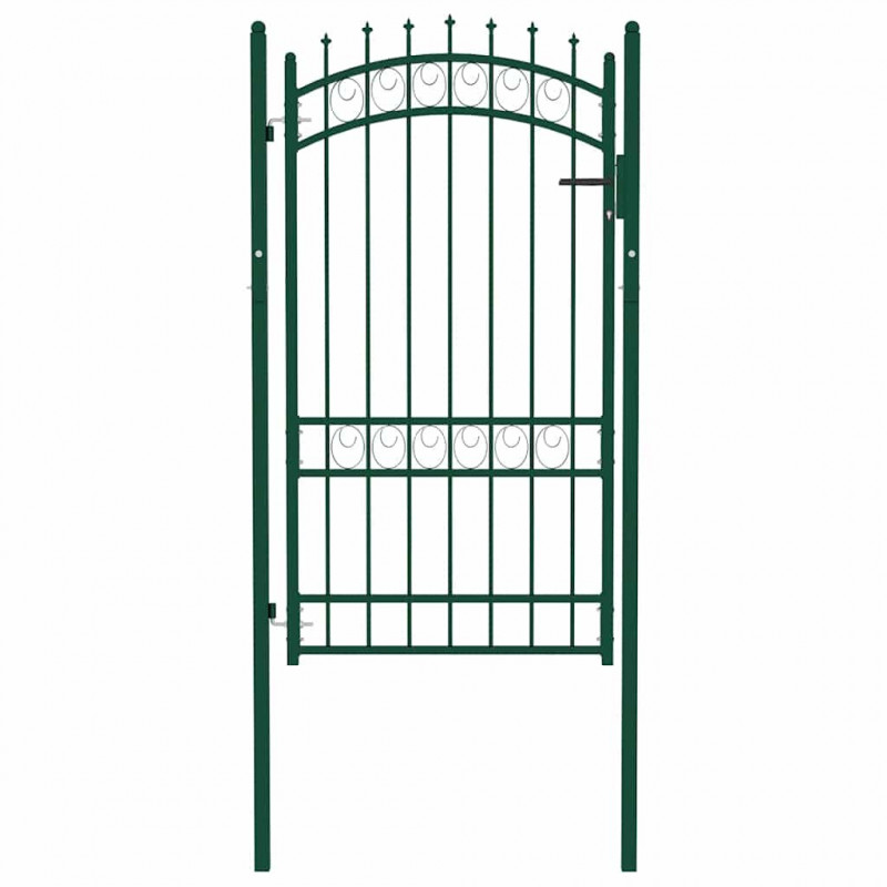 Brama ogrodzeniowa Emmen z kolcami stalowa 103x134,5 cm zielona