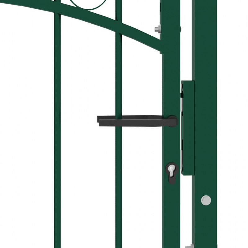 Brama ogrodzeniowa Emmen z kolcami stalowa 103x134,5 cm zielona