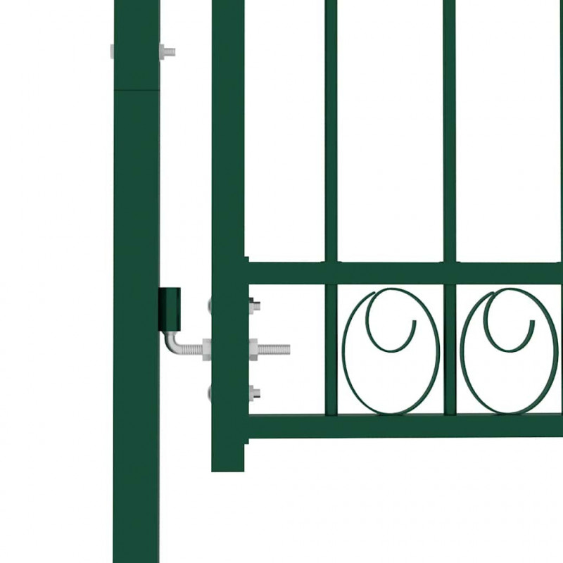 Brama ogrodzeniowa Emmen z kolcami stalowa 103x134,5 cm zielona