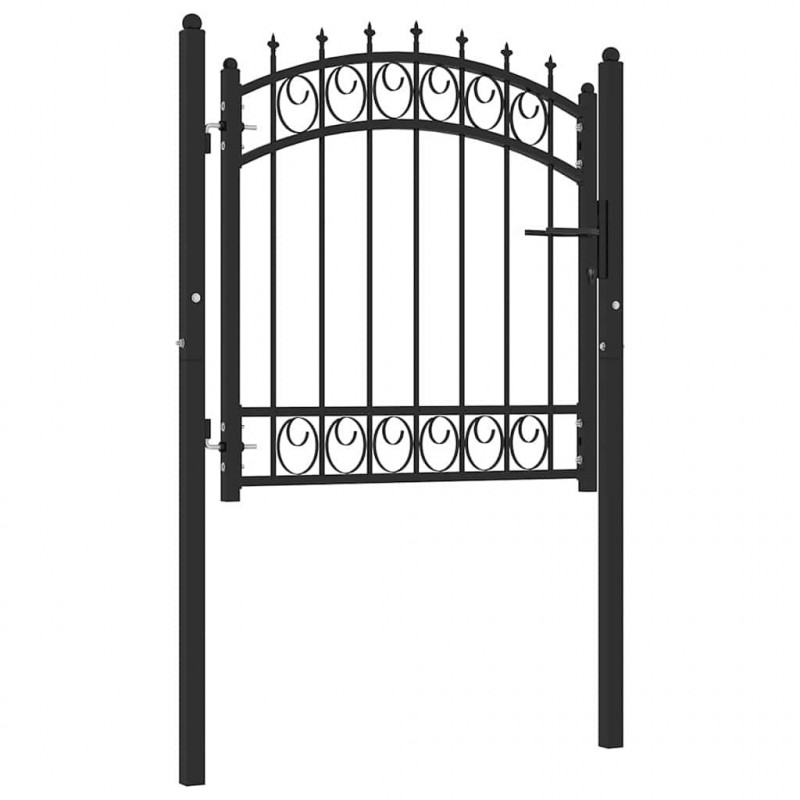 Brama ogrodzeniowa Emmen z kolcami stalowa 103x97 cm czarna